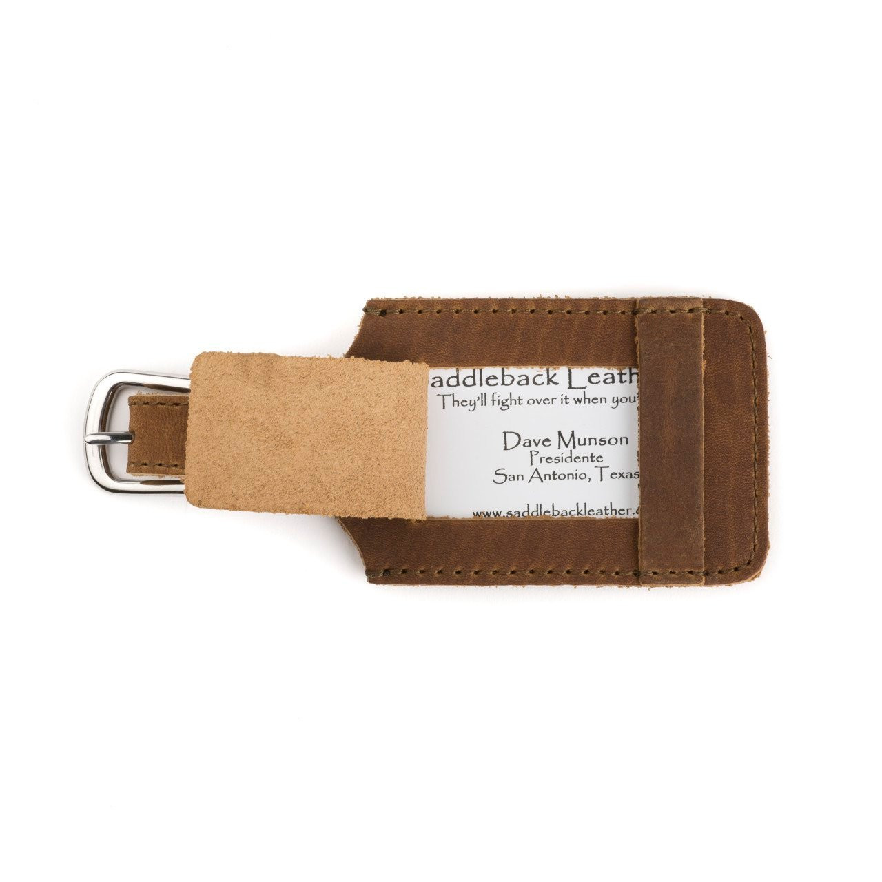 Leather id shop tag