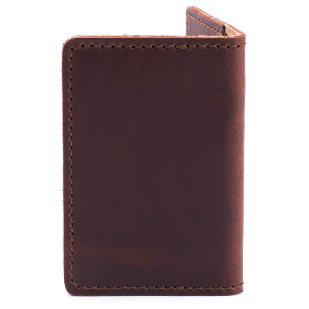 Personalized Leather Vertical Wallet Gift / Brown Leather Card 