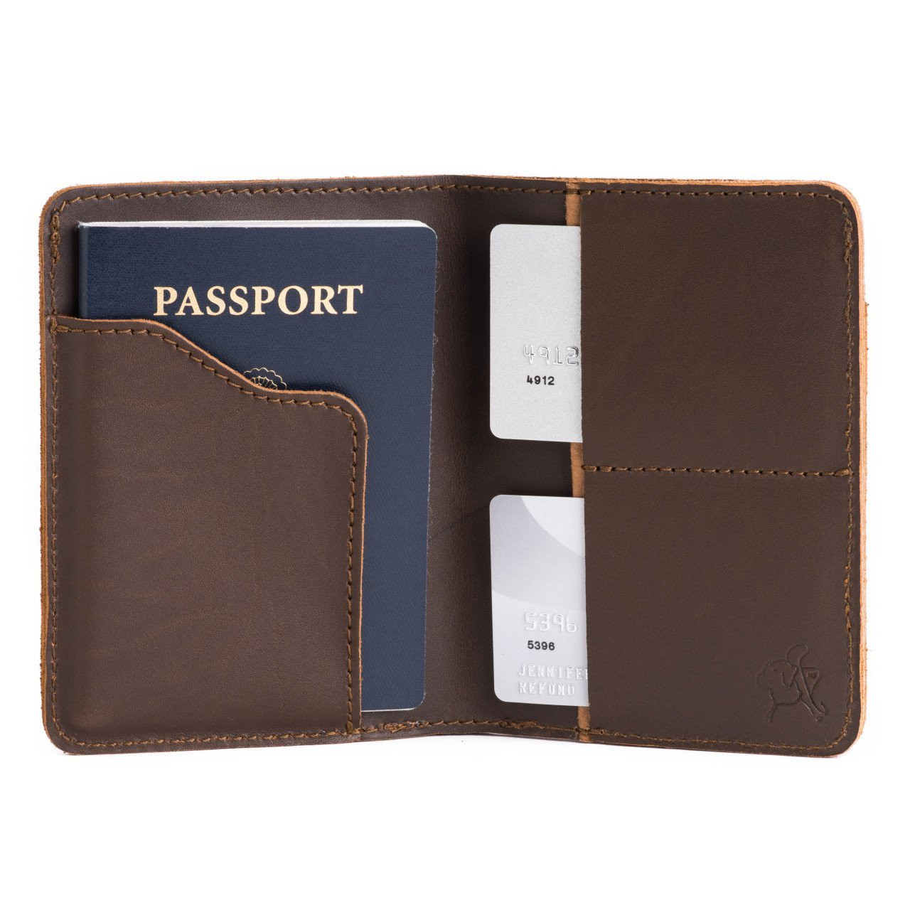 Leather Passport Wallet for Men | Slim Bifold Card with RFID