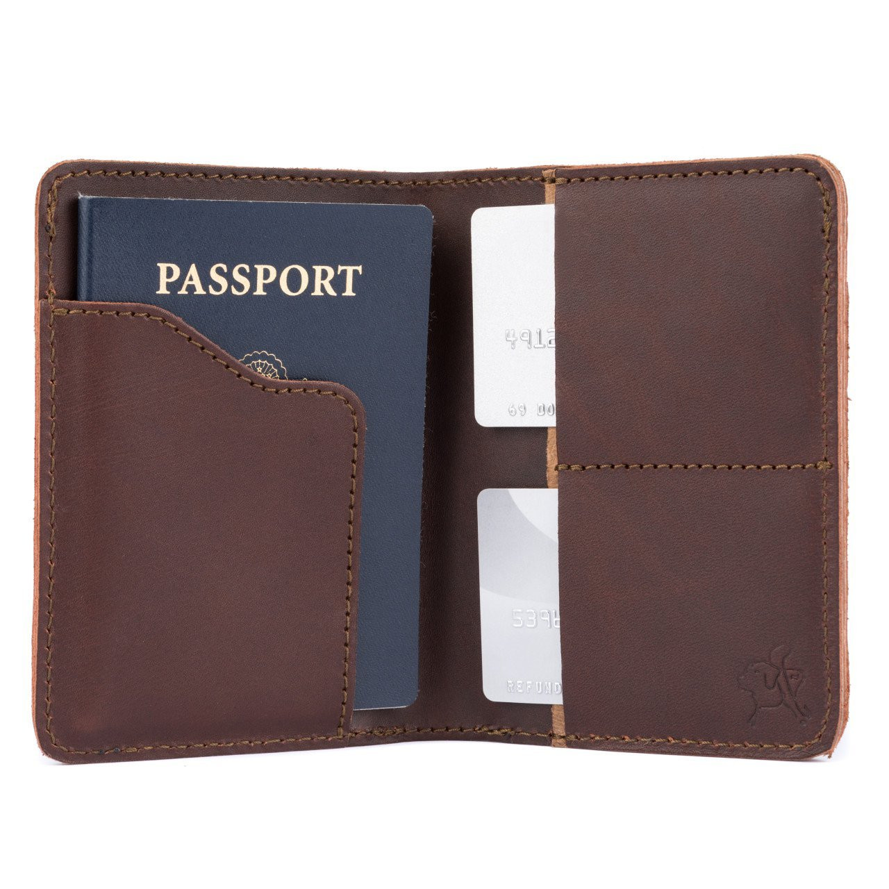 Leather Passport Wallet for Men | Slim Bifold Card with RFID