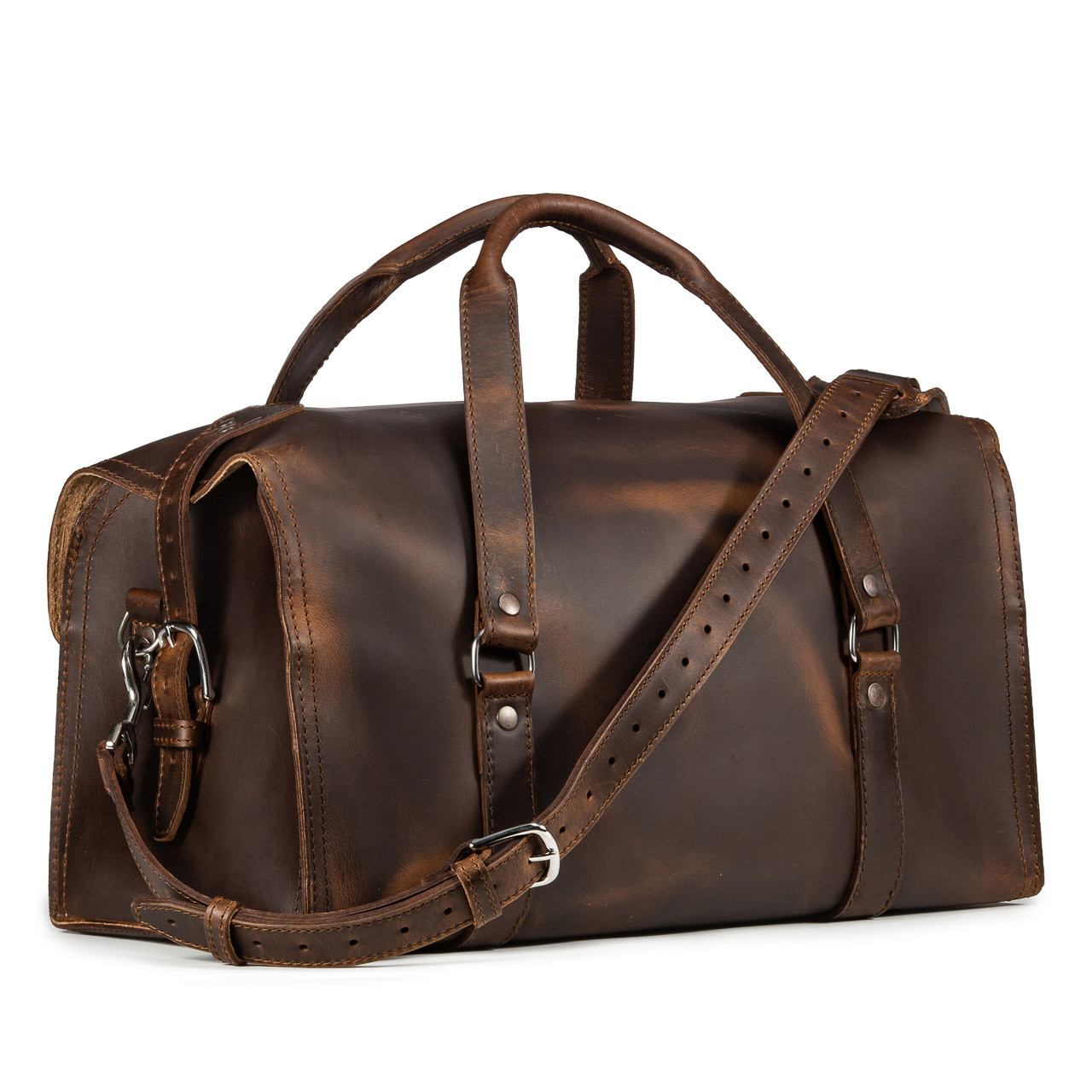 large leather duffle