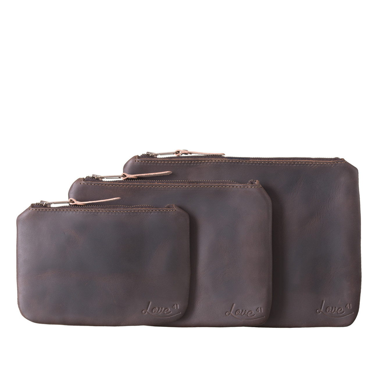 SALY | Expandable Leather Travel Makeup Bag