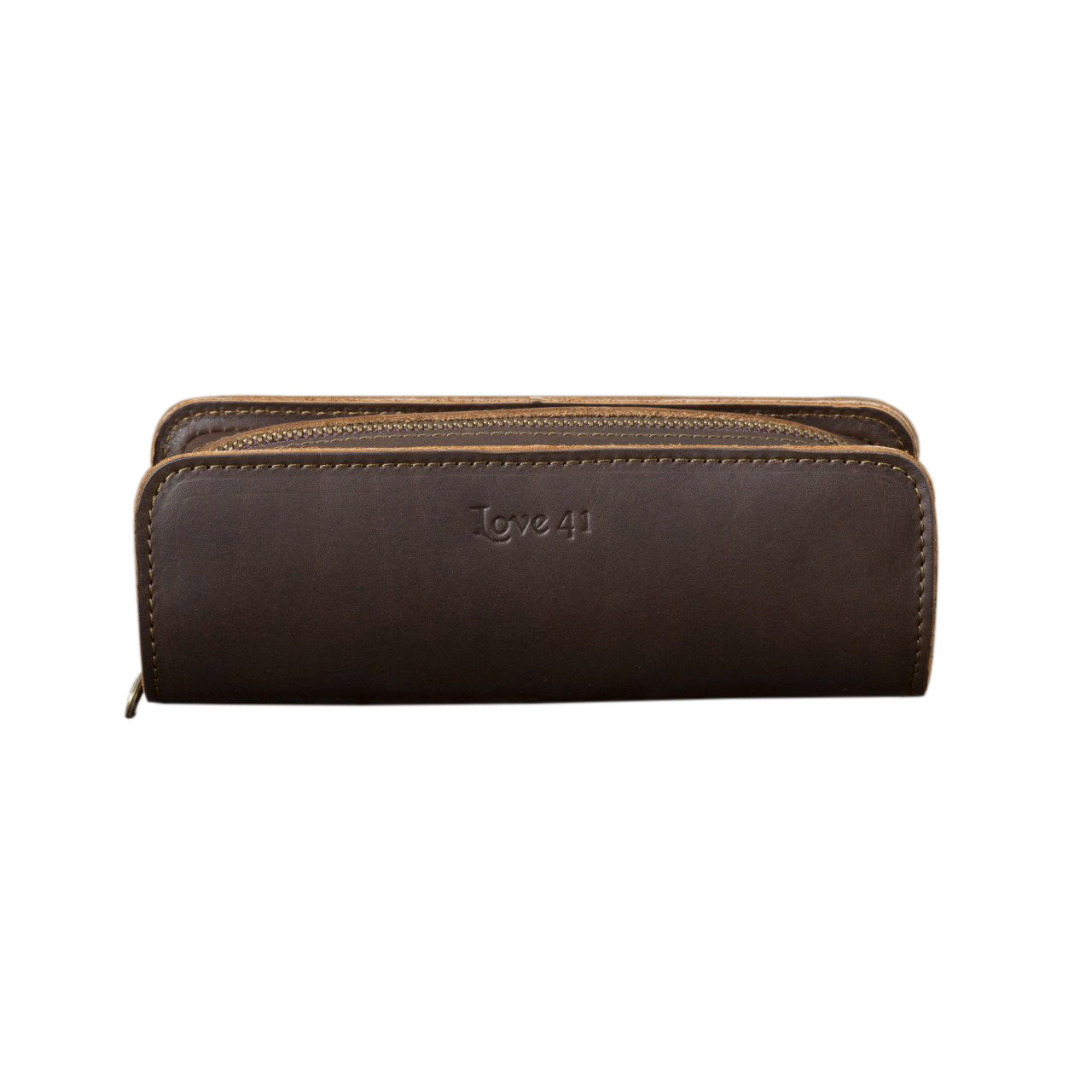 Speedball Classic Leather Pencil Case - Saddle Brown, for 72 Pencils