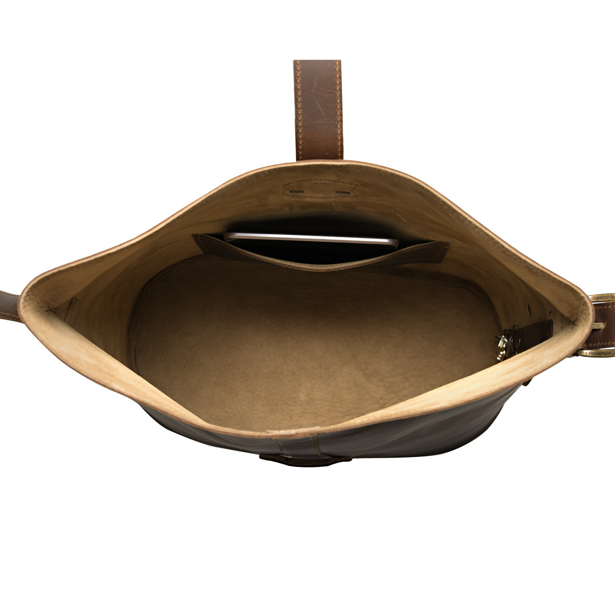 fold over leather bag