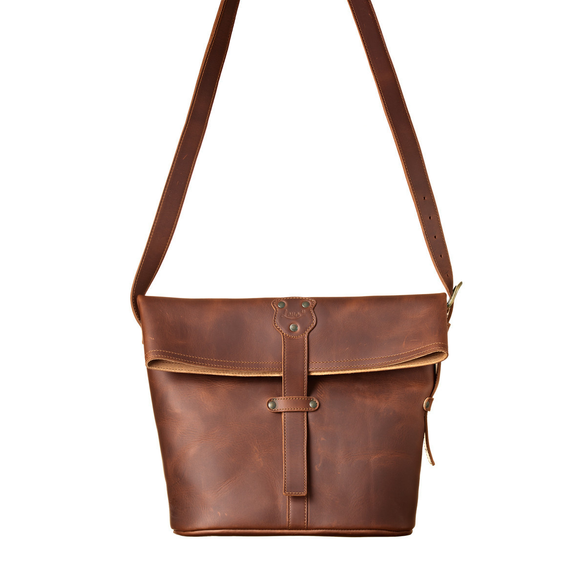 fold over leather bag
