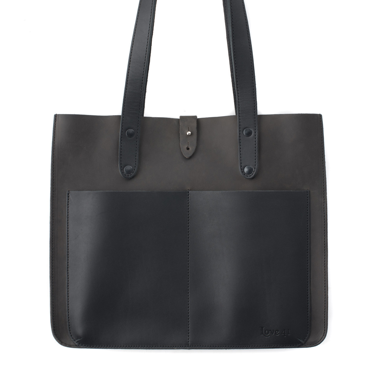 black tote with pockets
