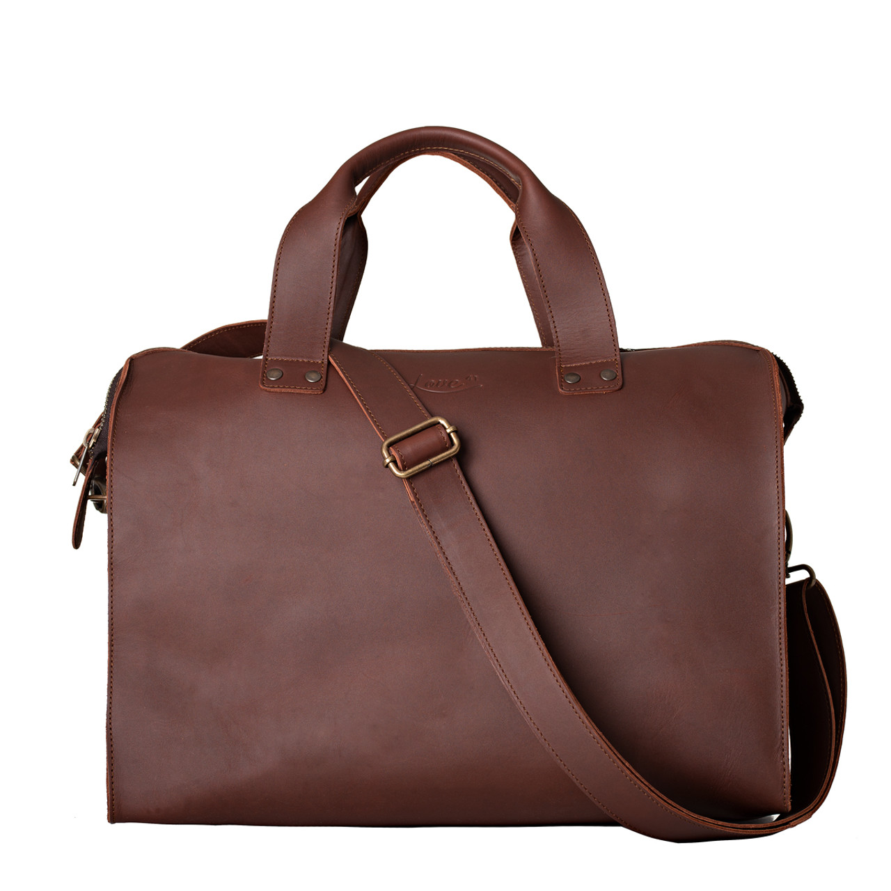 Overnight leather hot sale duffle bag