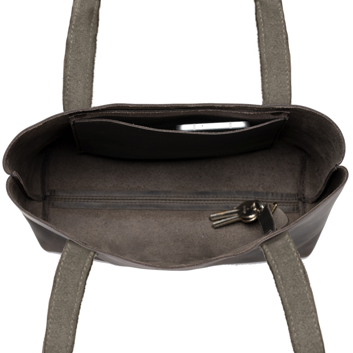 simple black leather tote