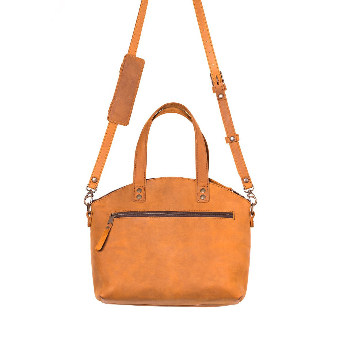 orange leather satchel