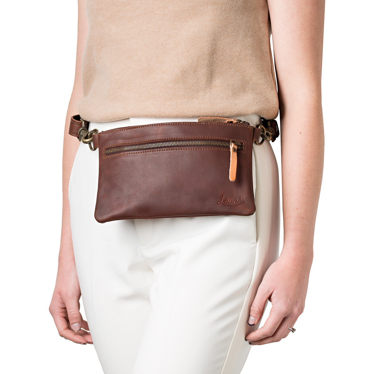 Leather Belt Bag | Hands Free Waist 
