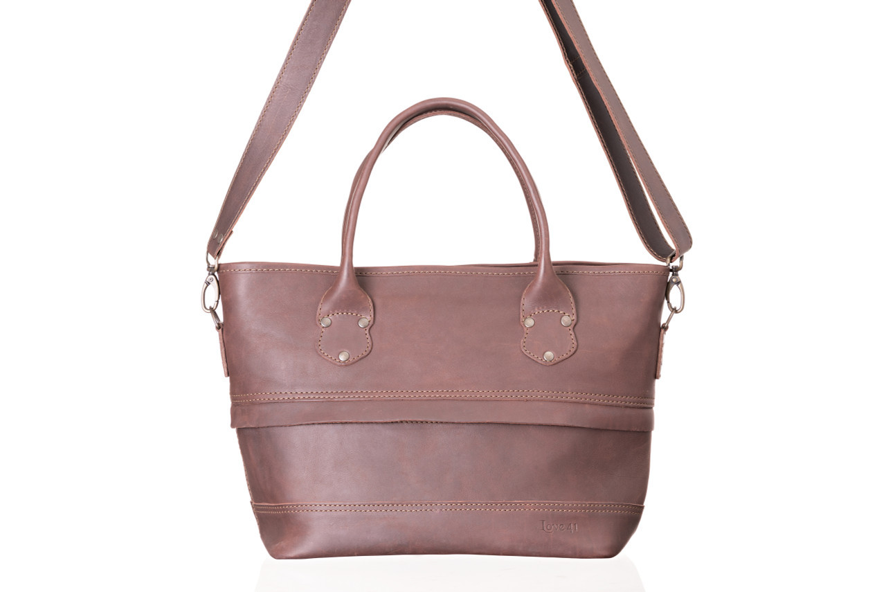 Leather Classic Tote Bag w/ Zipper