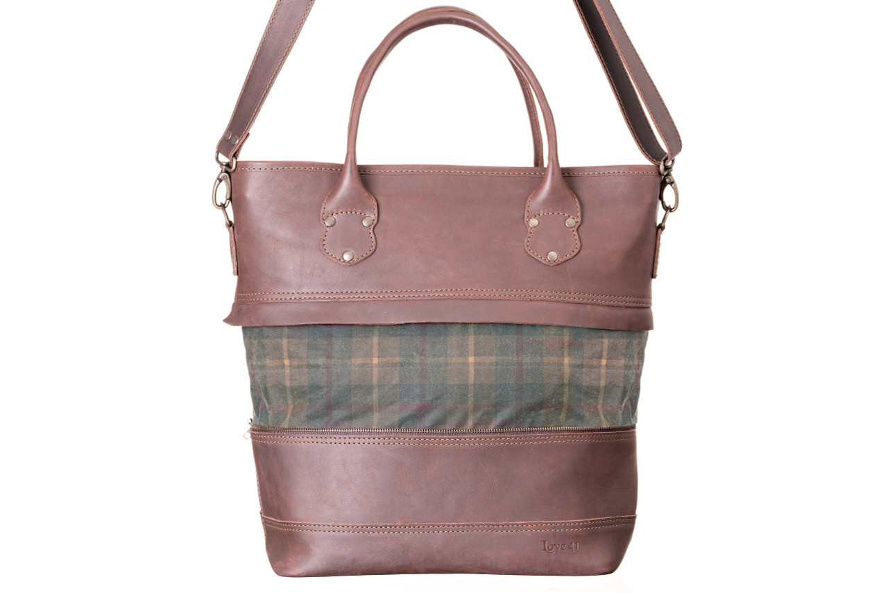 Lands' End Large Waxed Canvas Tote Bag - Brown