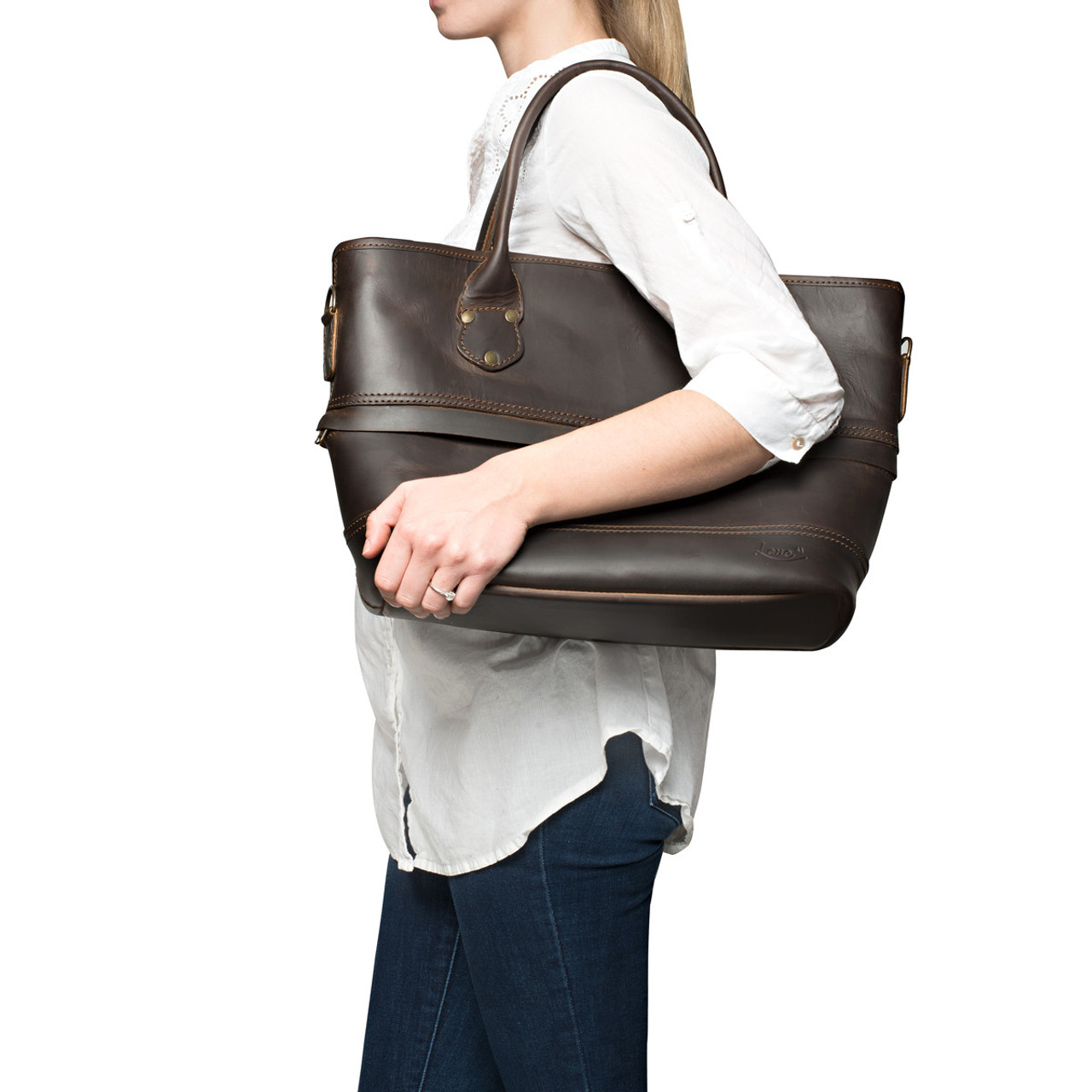Leather Tote Travel Bag, A Carry on Overnight Weekend Bag made of Full  Grain