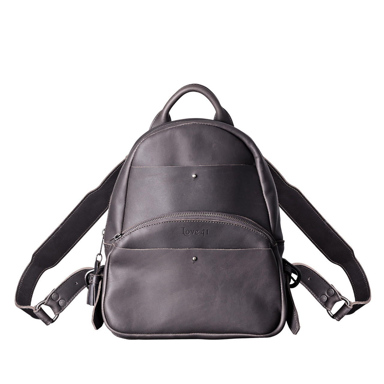 Leather backpack - Black - Men