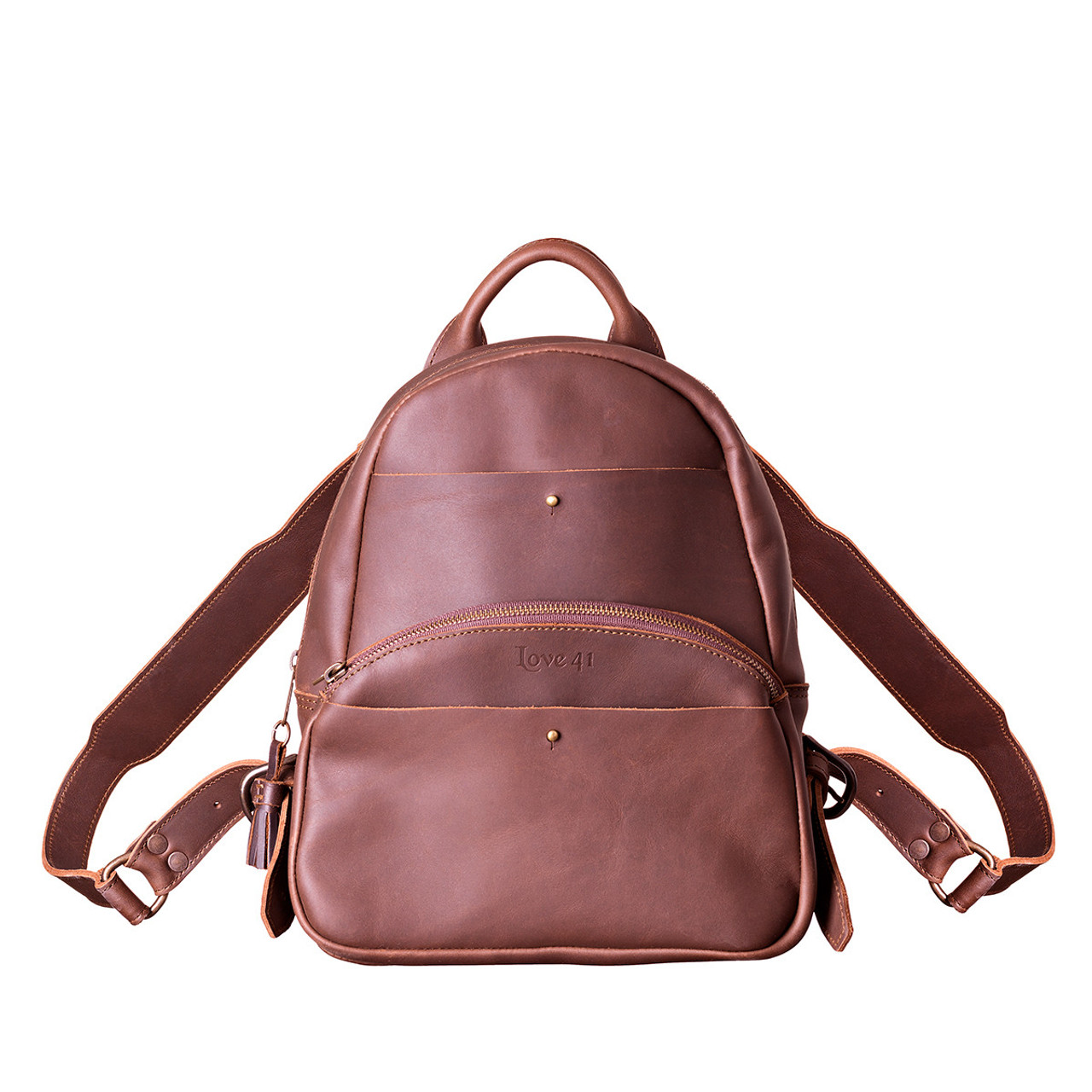 DARK BROWN VEGAN BACKPACK PURSE | PURPLE LEOPARD BOUTIQUE