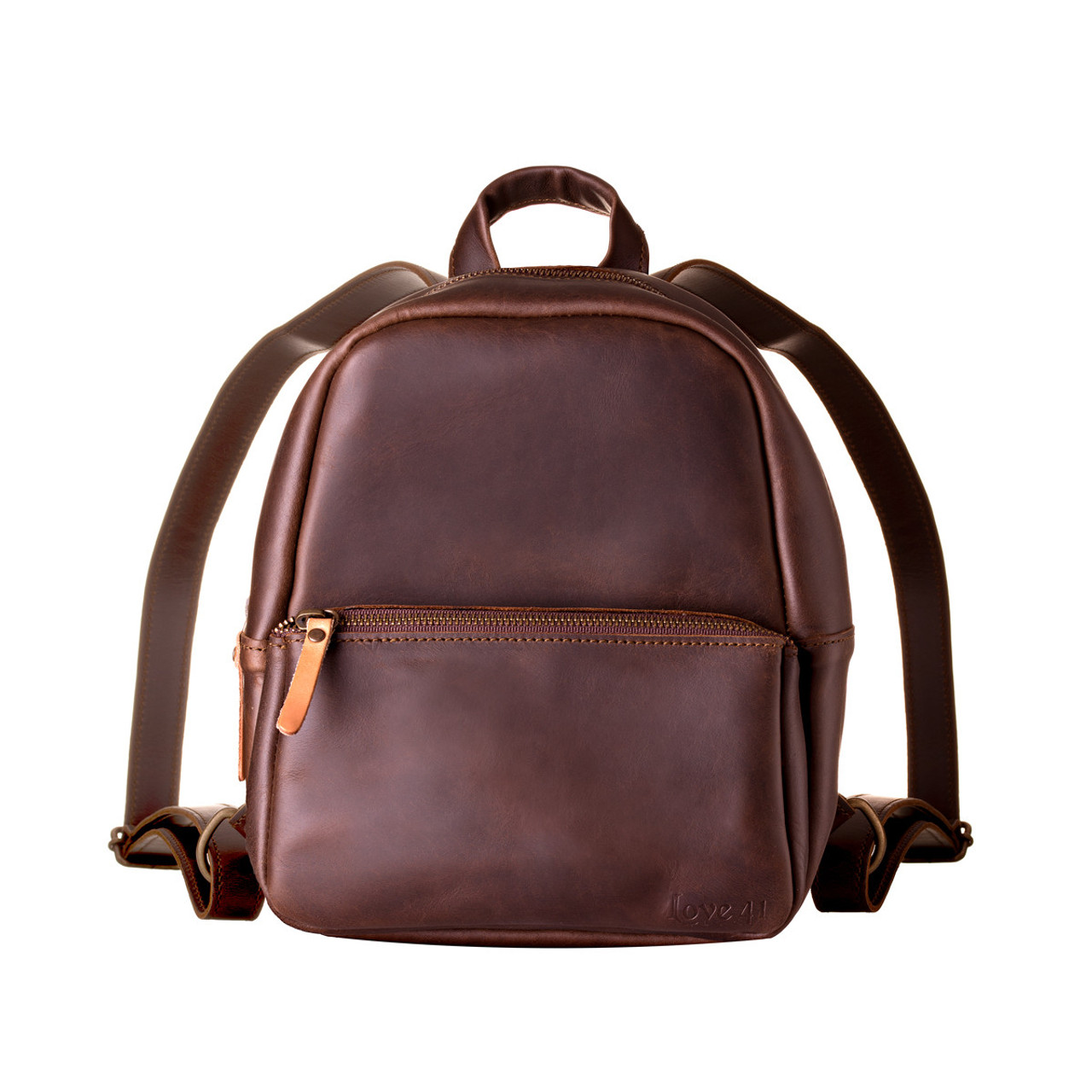 Leather Backpack Purse Brown • Handcrafted • Duvall Leatherwork