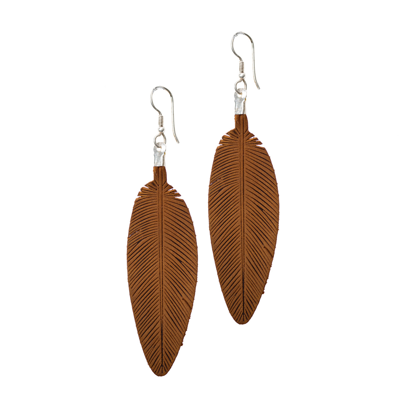 Feather Recycled Leather Earrings – Heartbreak Boutique