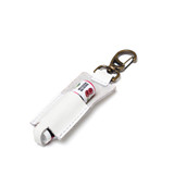 High quality white chapstick leather holder with chapstick