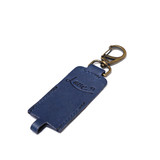 High quality blue chapstick leather holder shown empty