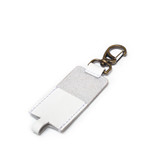 High quality white chapstick leather holder shown empty