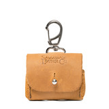High quality front image of the tan Leather AirPod Pro Case.