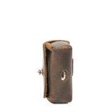 High quality bottom image of the dark brown Leather AirPod Pro Case.
