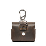 High quality back image of the dark brown Leather AirPod Pro Case.