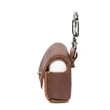 High quality side image of the reddish brown Leather AirPod Pro Case.