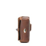 High quality bottom image of the reddish brown Leather AirPod Pro Case.
