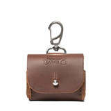 High quality front image of the reddish brown Leather AirPod Pro Case.