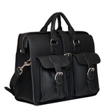 Saddleback Flight Bag レザーブリーフケース ブラック Leather Laptop Bag | Real Genuine Full-Grain Briefcase