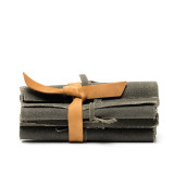 High quality full grain leather Waxed Canvas Fire Starter Rolls side view - Saddleback Leather