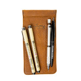 Dave's Deals Bear Trap Leather Pen Case - Tobacco