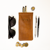 Dave's Deals Bear Trap Leather Pen Case - Tobacco