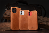 High quality full grain Boot Leather iPhone 12 Case front view - Saddleback Leather