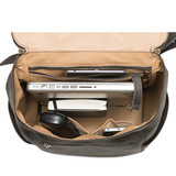 High quality inside view of the leather all in one backpack in black