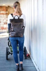 High quality red brown full grain All in One Leather Backpack-Now with Detachable Straps interior view - Saddleback Leather