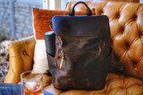 High quality red brown full grain All in One Leather Backpack-Now with Detachable Straps alternate angle - Saddleback Leather