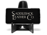 High quality black full grain Dave's Deals Leather Phone Stand - Black front view - Saddleback Leather