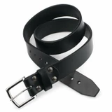 High quality black full grain Dave's Deals Old Bull Leather Belt - Black - 34 front view - Saddleback Leather