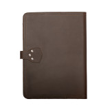 Dave's Deals Large Leather Portfolio - Dark Coffee Brown