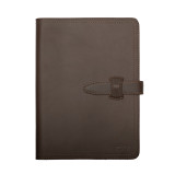 Dave's Deals Large Leather Portfolio - Dark Coffee Brown
