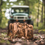 Dave's Deals Deep Pocket Leather Duffle Bag - Tobacco