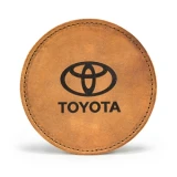 High quality full grain leather Corporate Individual Coasters front view - Saddleback Leather
