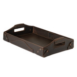 High quality full grain leather Grandfather Serving Tray alternate angle - Saddleback Leather
