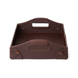 High quality full grain leather Grandfather Serving Tray alternate angle - Saddleback Leather