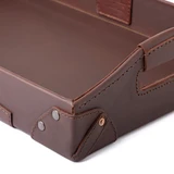 High quality full grain leather Grandfather Serving Tray alternate angle - Saddleback Leather