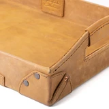 High quality full grain leather Grandfather Serving Tray alternate angle - Saddleback Leather