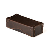 High quality full grain leather Grandfather Eyeglass Case alternate angle - Saddleback Leather