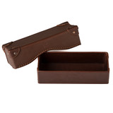 High quality full grain leather Grandfather Eyeglass Case alternate angle - Saddleback Leather